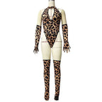 Women's Leopard V-Neck Costume Bodysuit – image 6