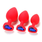 Silicone Anal Training Plug with Heart Crystal – image 5