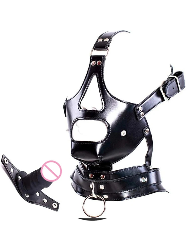 Head Harness Dildo Gag Mask with Removable Insert – image 7