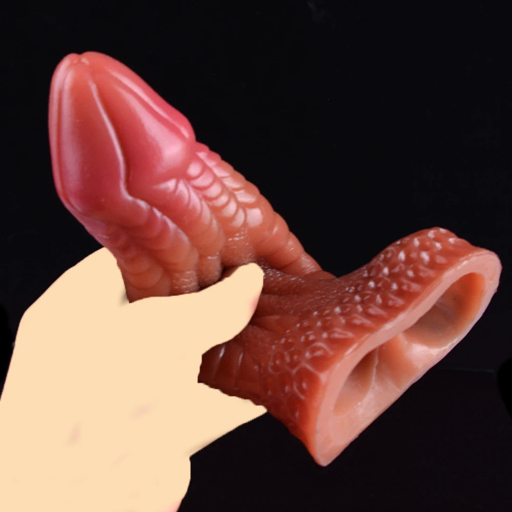 Silicone Dragon Ripple Penis Sleeve with Ring – image 4