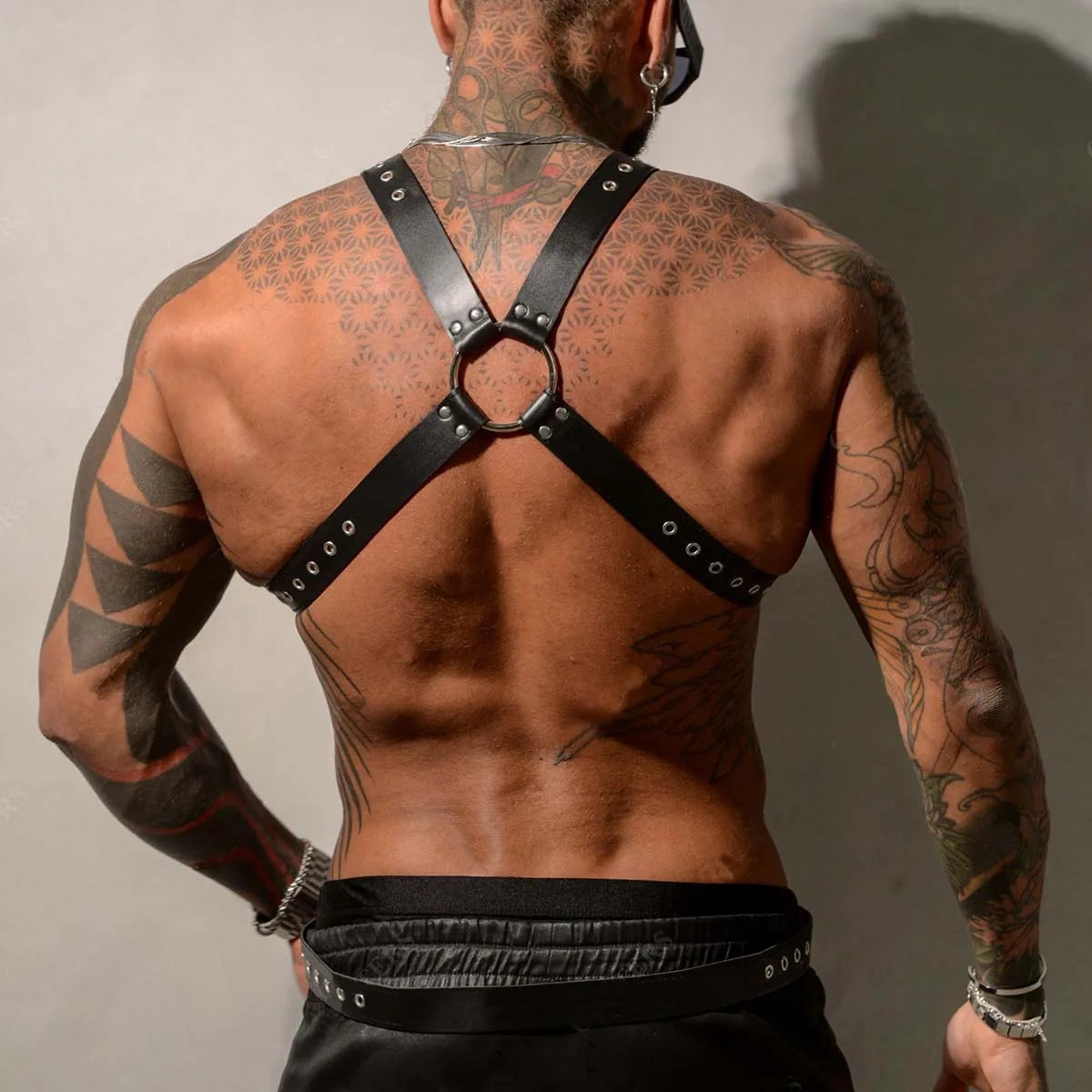 Men's Leather Chest Harness with Adjustable Straps – image 5