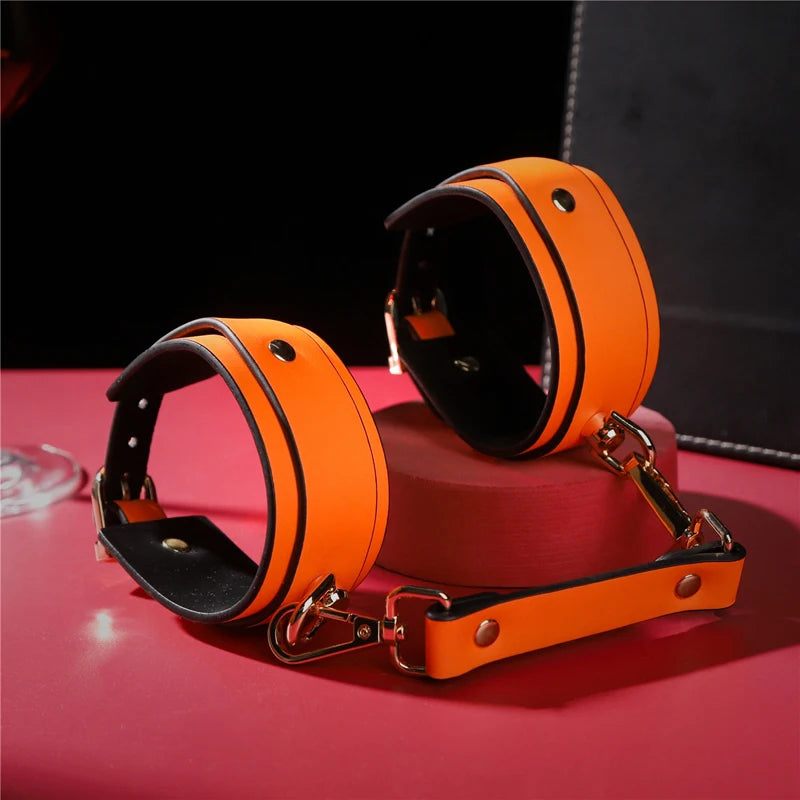 Fluorescent Leather Bondage Cuffs – image 2