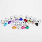 Stainless Steel Anal Plug with Colored Crystal Accent – image 2