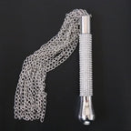 Short Horse Riding Crop with Crystal Handle and Chain Tassel – image 5