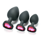 Silicone Anal Training Plug with Heart Crystal – image 3