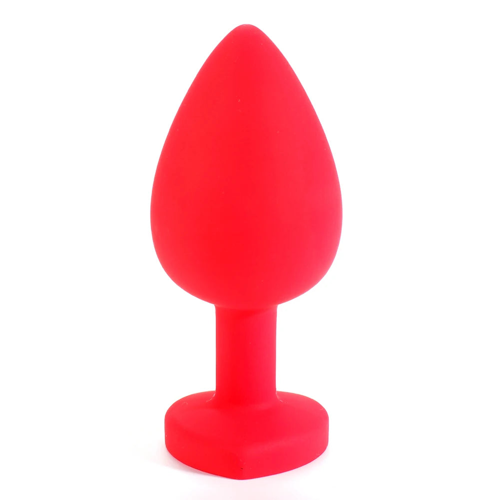 Silicone Anal Training Plug with Heart Crystal – image 7