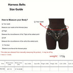 Thigh Garter Leg Harness in Black Gothic PU – image 5