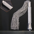 Short Horse Riding Crop with Crystal Handle and Chain Tassel – image 1