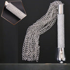 Short Horse Riding Crop with Crystal Handle and Chain Tassel – image 1