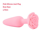 Anal Butt Plug with Rose Base in Silicone – image 5
