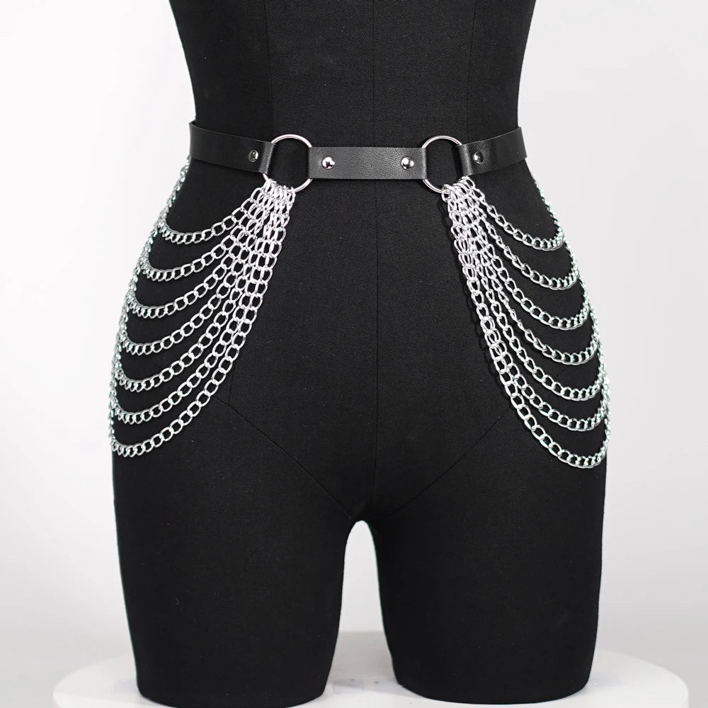 Gothic Leather Body Harness Lingerie – image 10