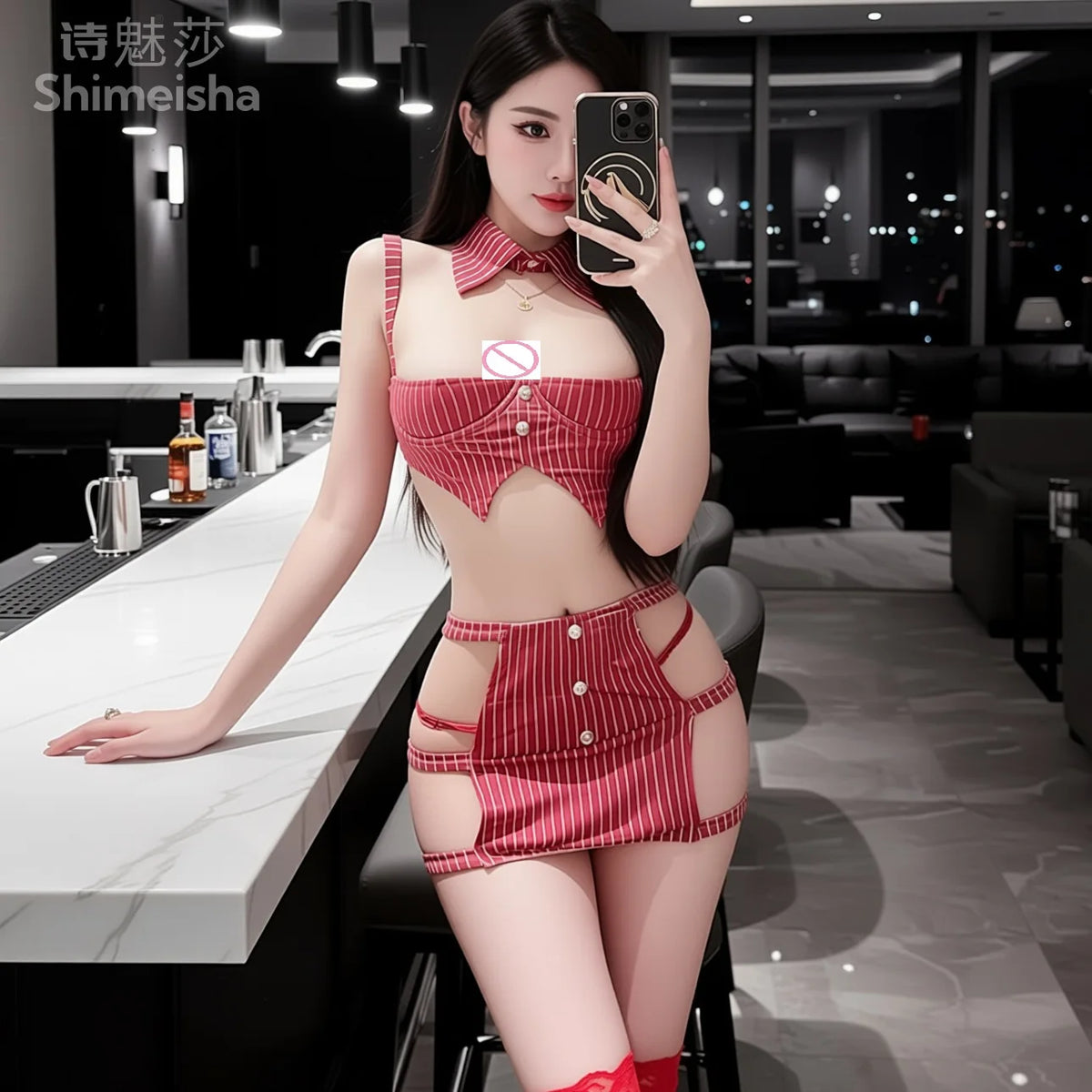 Two-Piece Office Lady Roleplay Lingerie Costume – image 5