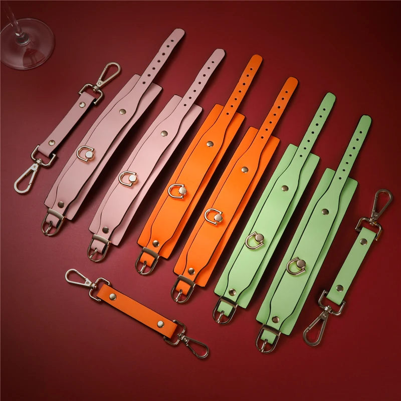 Fluorescent Leather Bondage Cuffs – image 6