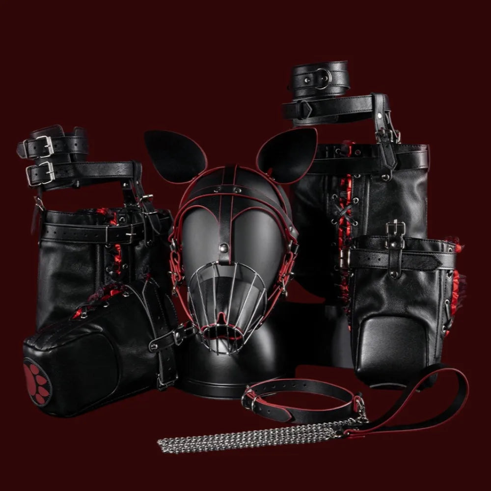 K9 BDSM Pet Play Hood and Restraint Set – image 1