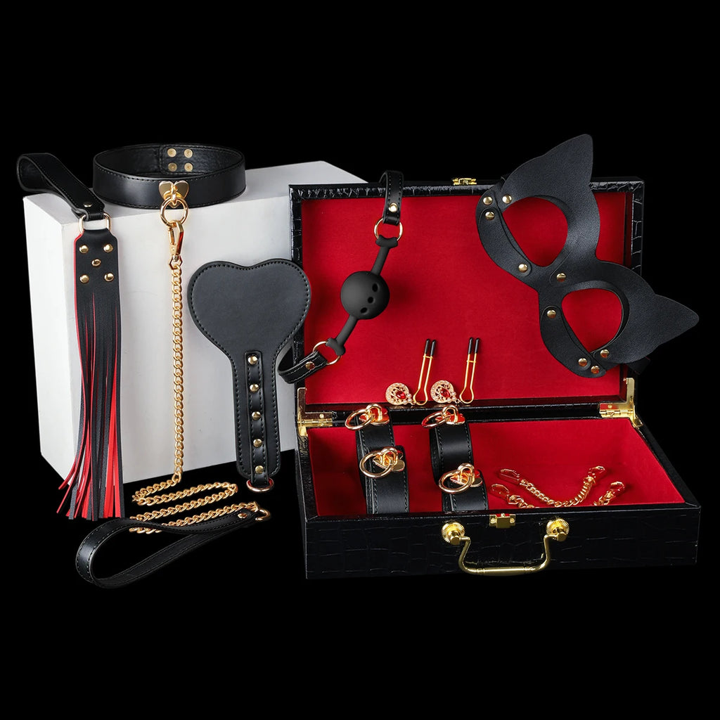Bondage Restraint Set, 8-Piece Leather Kit – image 3