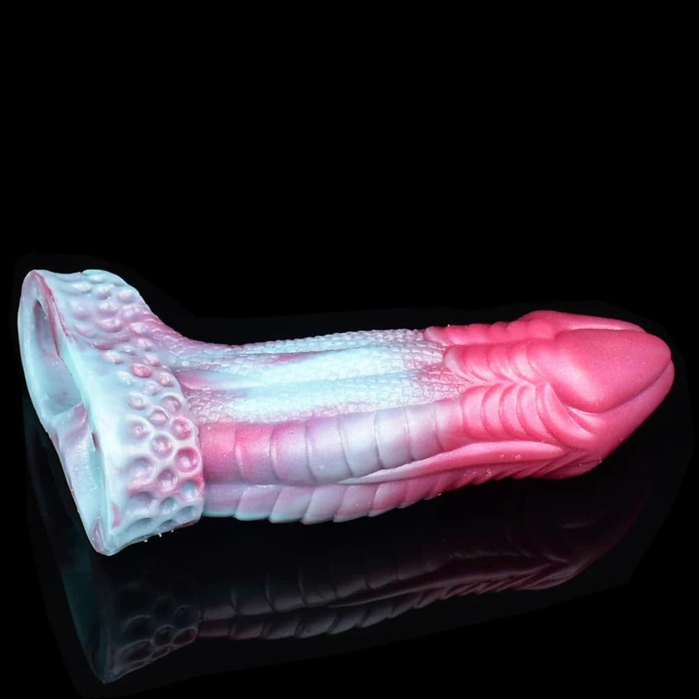 Silicone Dragon Ripple Penis Sleeve with Ring – image 1