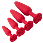 Anal Butt Plug with Rose Base in Silicone – image 2