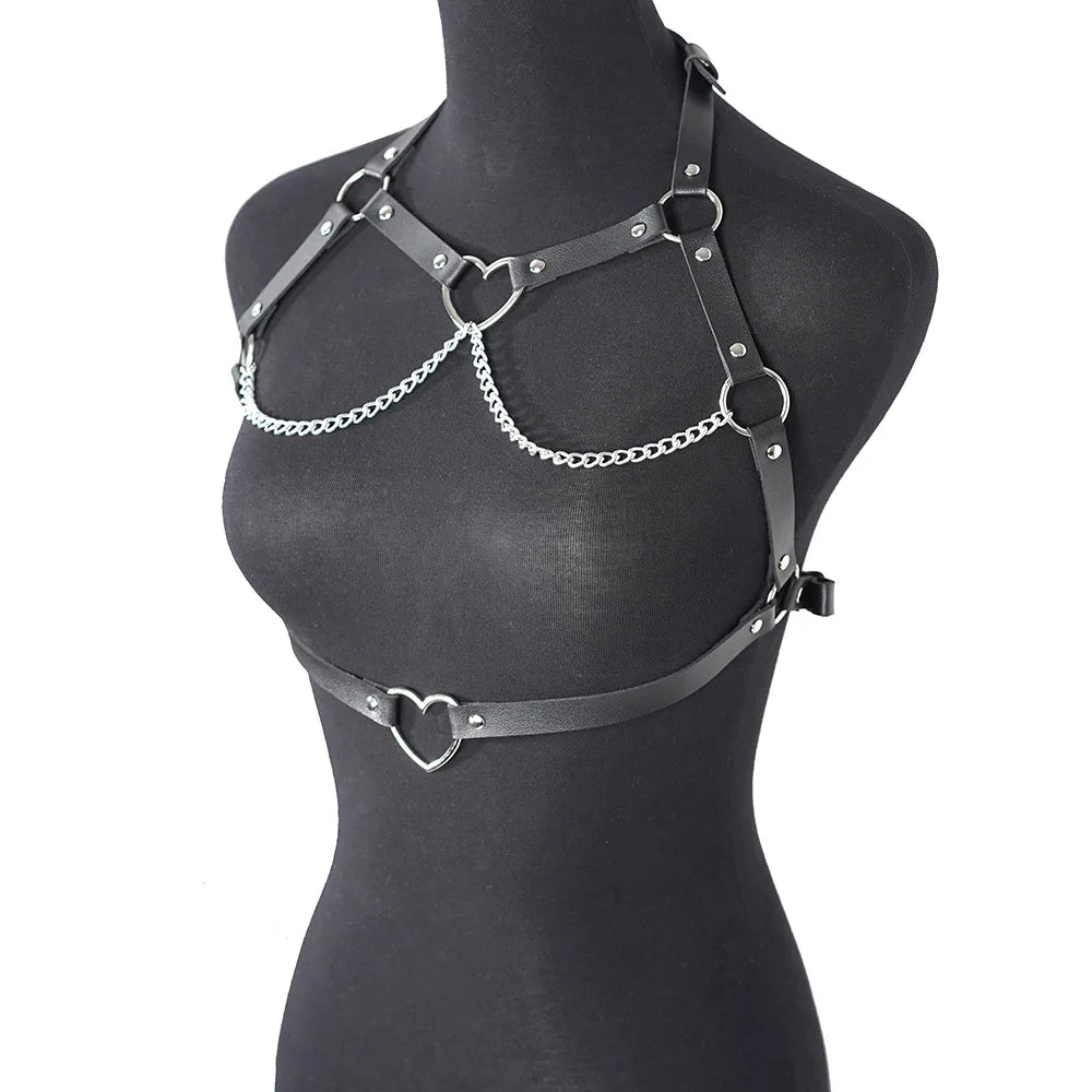 Gothic Leather Body Harness Lingerie – image 7